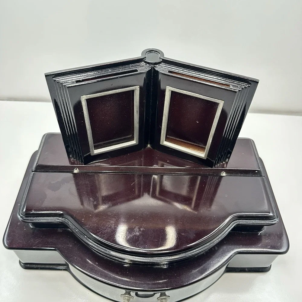 Jewelry Music Box That Plays Memory From Cats 2 Compartments and Picture Frames